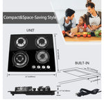 Load image into Gallery viewer, Modern Kitchen Digimark Glass Top Gas Stove - 4 Burner New 51x59cm
