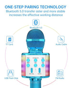 Load image into Gallery viewer, Wireless blue tooth karaoke microphone - Blue
