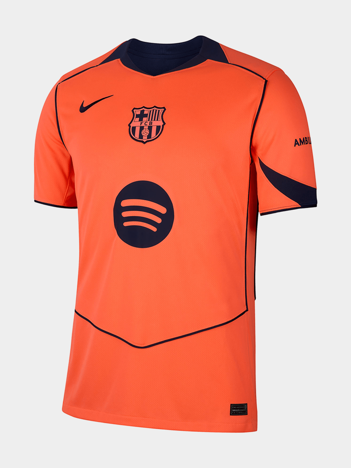 Nike Mens Barcelona 3rd 25/26 Mango/Navy Stadium Jersey