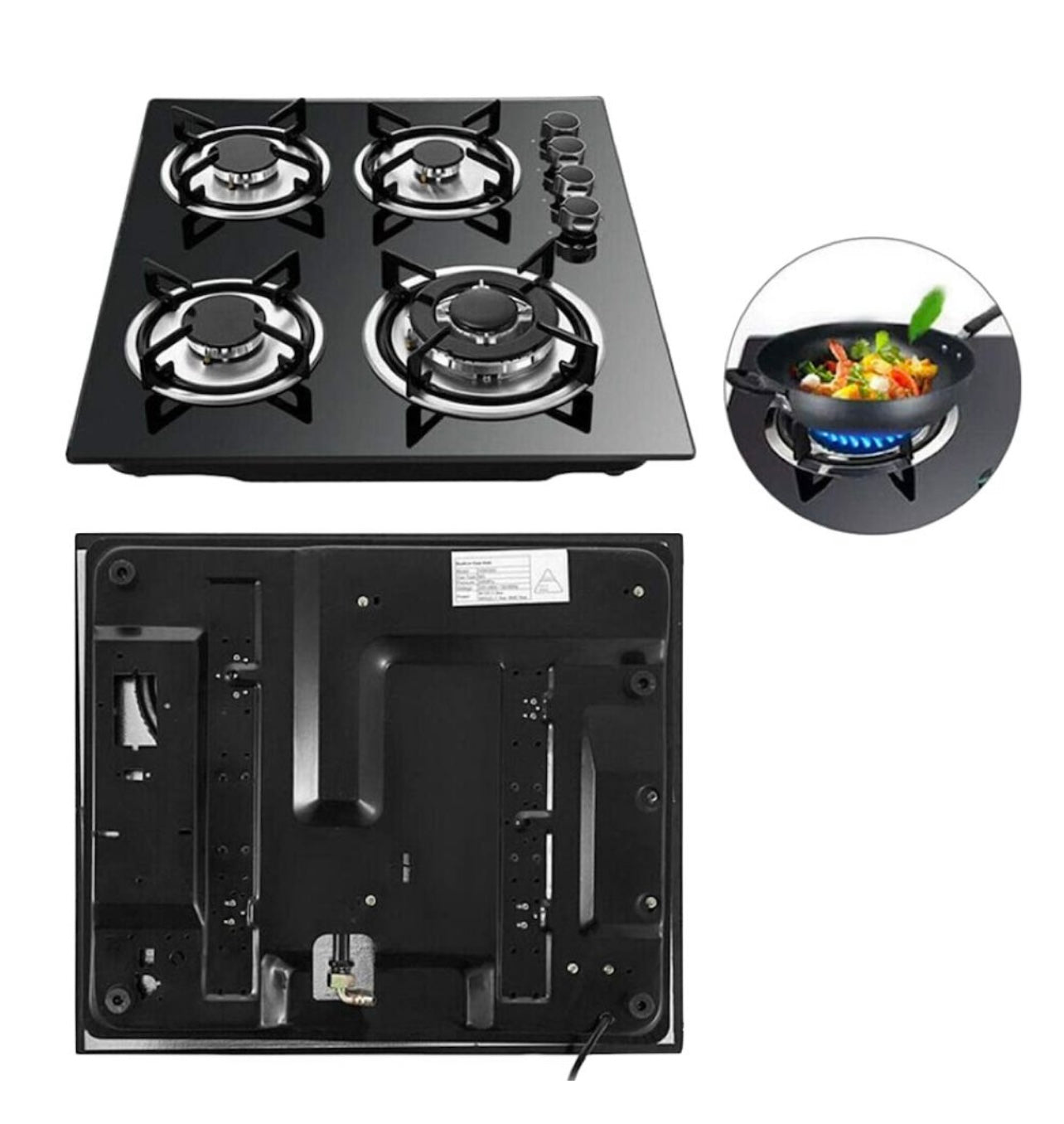 Modern Kitchen Digimark Glass Top Gas Stove - 4 Burner New 51x59cm