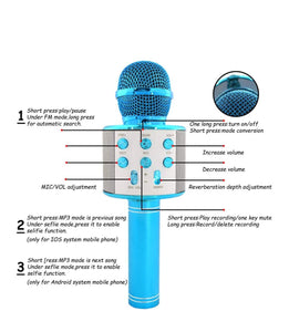 Wireless blue tooth karaoke microphone - Blue
