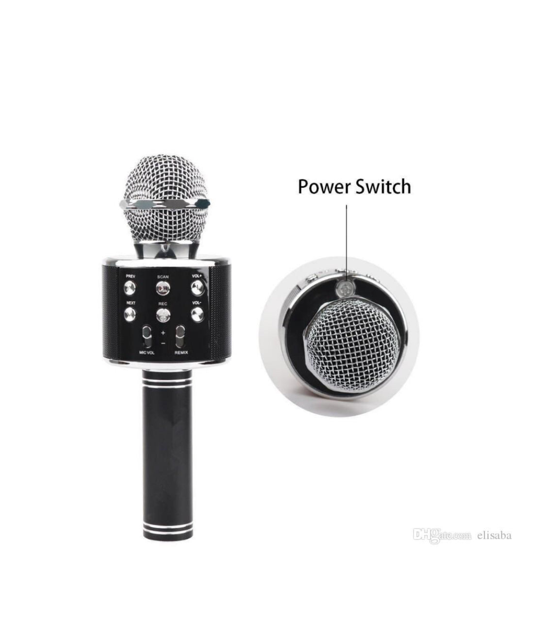 Wireless blue tooth karaoke microphone - Black