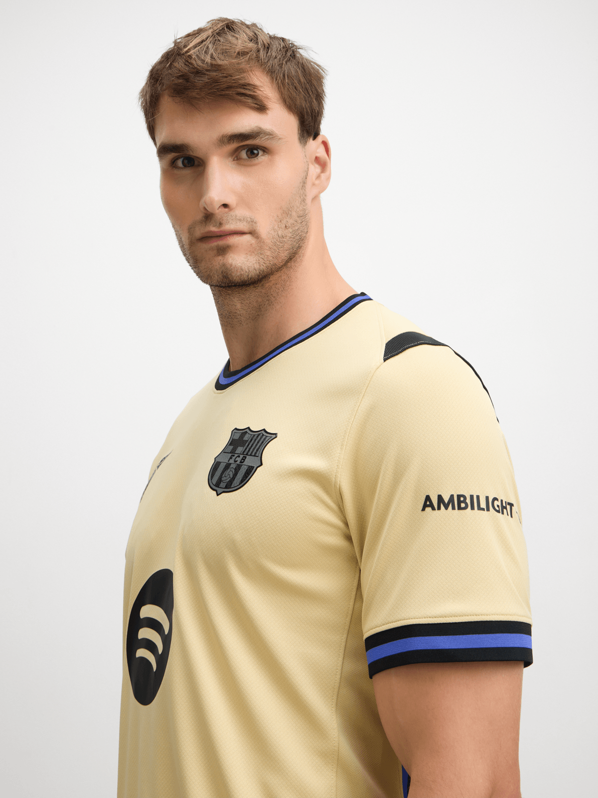 Nike Mens Barcelona Away 25/26 Gold/Purple/Black Stadium Jersey