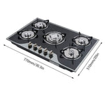 Load image into Gallery viewer, Home Kitchen Bonhle H Digital Glass Top Gas Stove - 5 Burner 77x51cm
