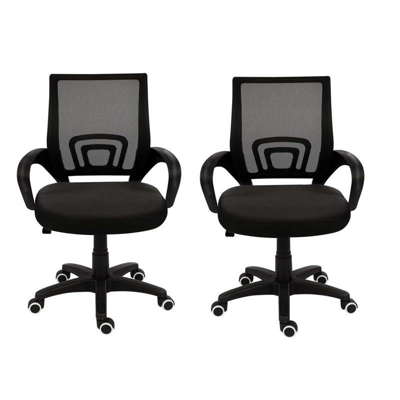 Office Chairs Ergonomic Mid-Back -2 Pack –Black Color