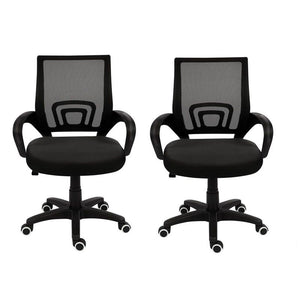 Office Chairs Ergonomic Mid-Back -2 Pack –Black Color