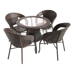 Patio Set - 5 Piece - Brown
