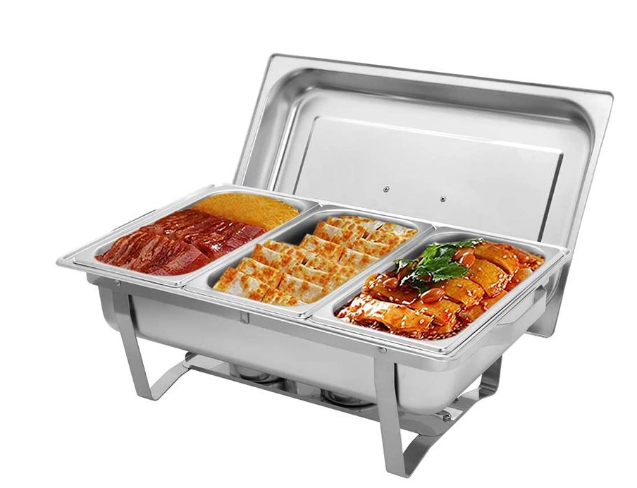 Food Warming Triple Pan Chafing Dish
