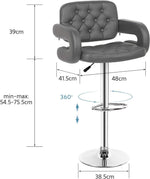 Load image into Gallery viewer, Bar Stools / Kitchen Breakfast Chairs - Set of Two - Grey Colour

