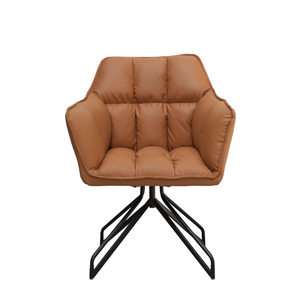 Occasional Pu Leather Chair- Orange Colour