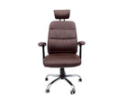 Load image into Gallery viewer, Reclining Office Chair With Head and Arm Rest - Brown
