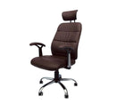 Load image into Gallery viewer, Reclining Office Chair With Head and Arm Rest - Brown
