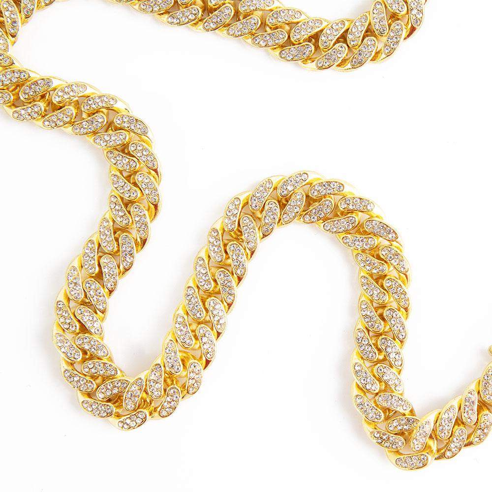 Iced Out Gold Cuban Chain in Zirconia Jewels-0000Art-