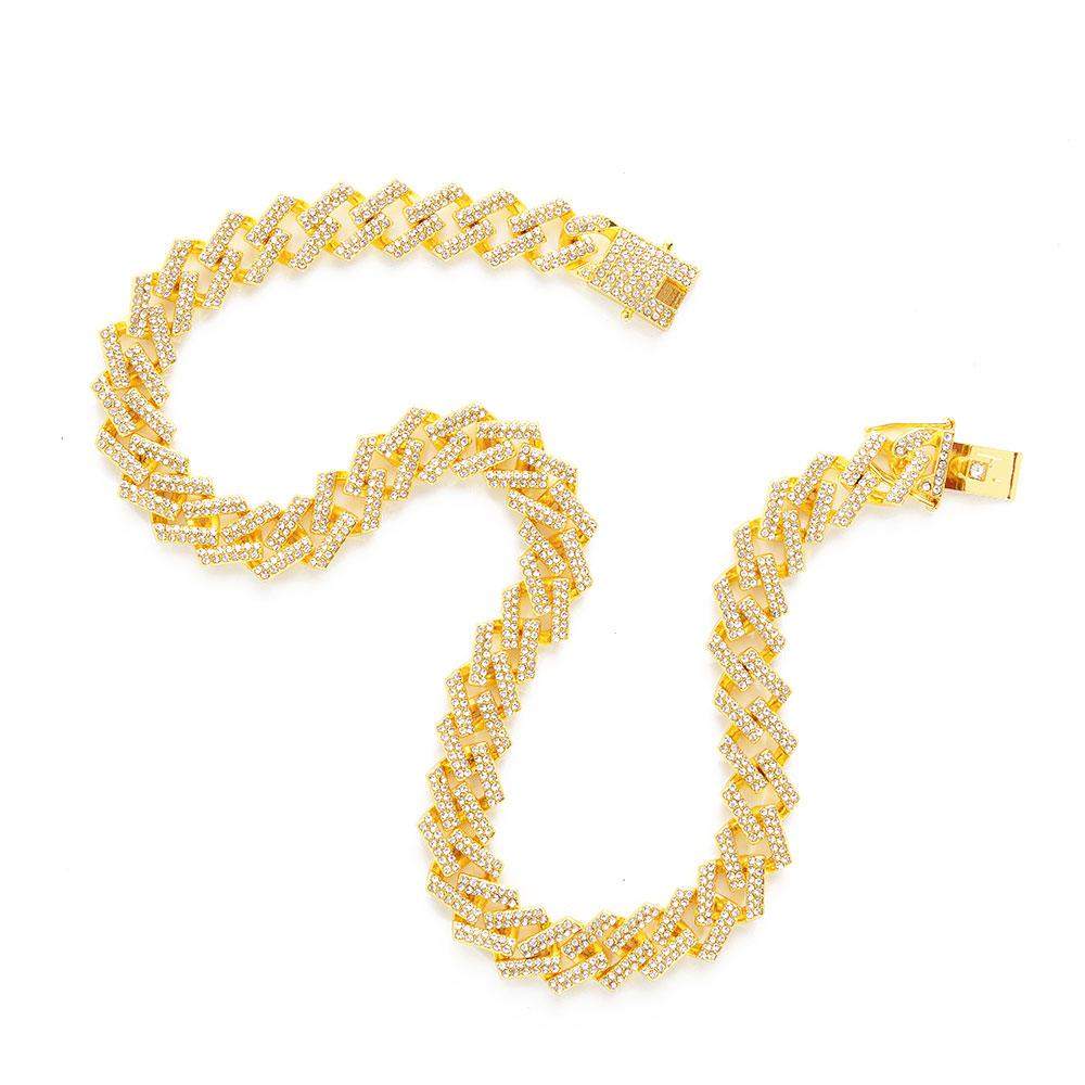 Iced Out Gold Cuban Chain in Zirconia Jewels-0000Art-Mr price, superbalist, shein, men's necklace, women's necklace  