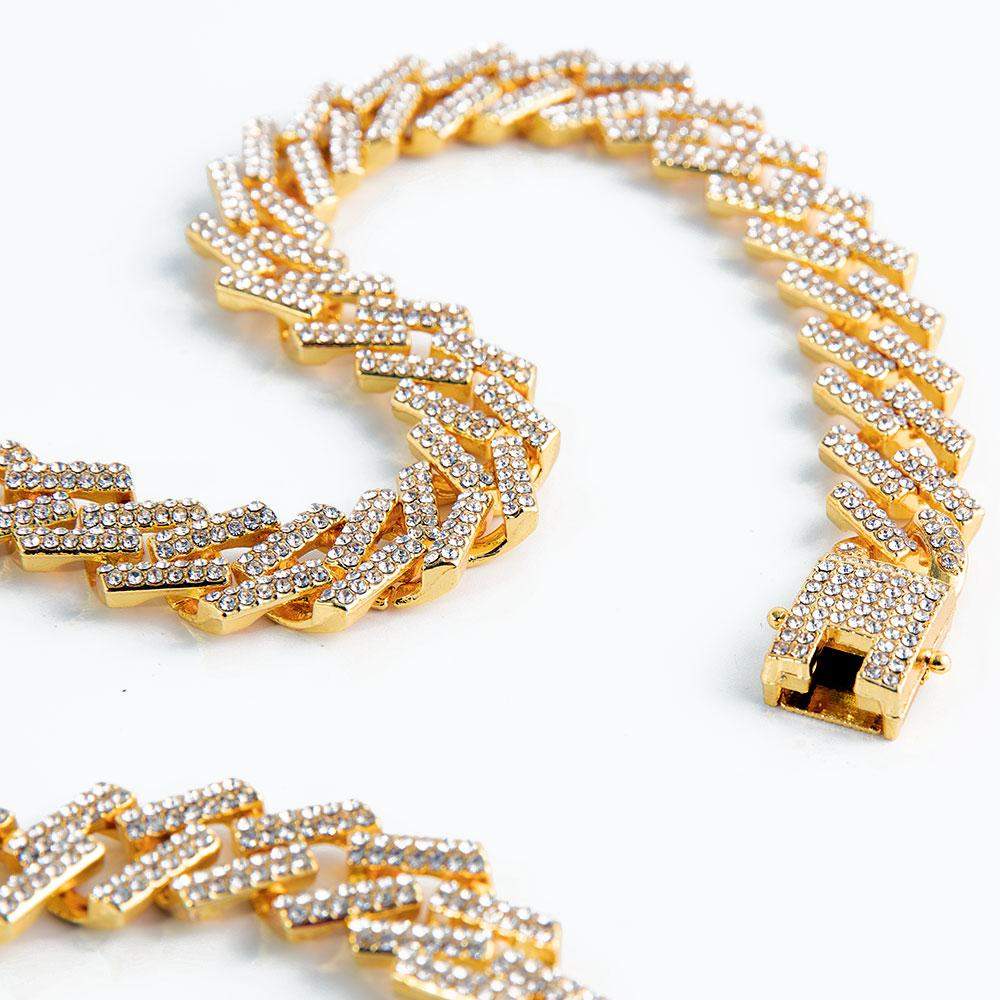 Iced Out Gold Cuban Chain in Zirconia Jewels-0000Art-