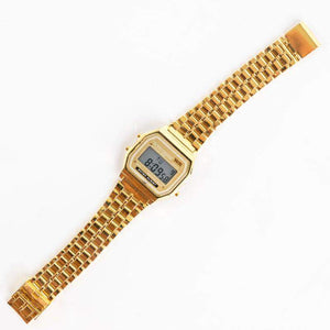 Retro Classic Design Steel Digital Wristwatch (gold )-0000Art-