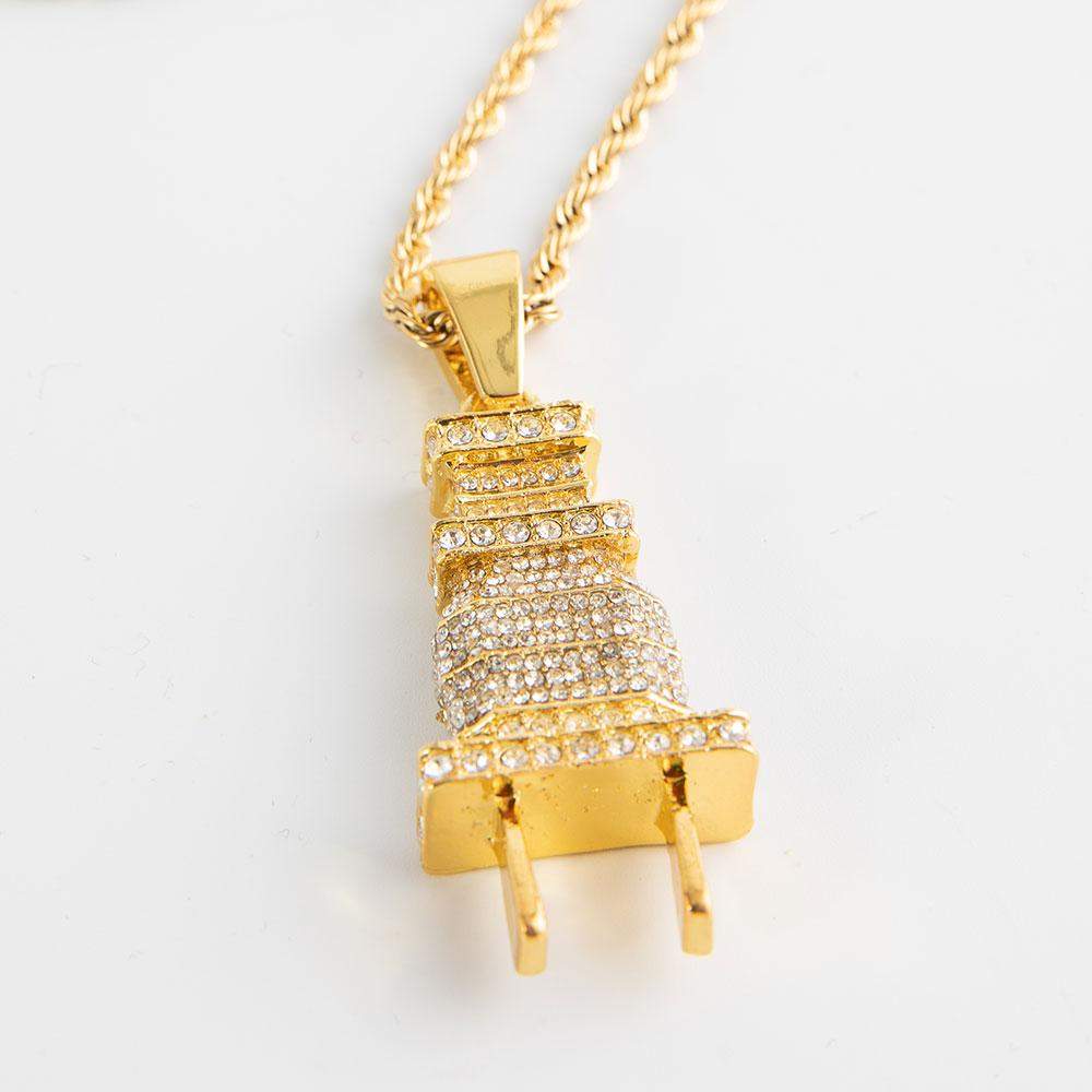 Iced Out Plug Necklace-0000Art-