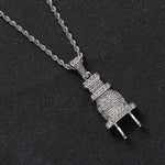 Load image into Gallery viewer, Iced Out Plug Necklace-0000Art-
