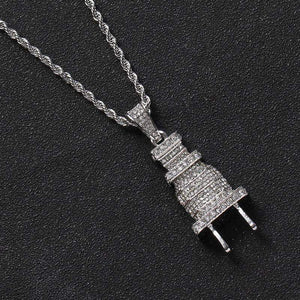 Iced Out Plug Necklace-0000Art-