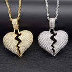Load image into Gallery viewer, Iced Out Heart Broken Necklace-0000Art-
