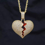 Load image into Gallery viewer, Iced Out Heart Broken Necklace-0000Art-
