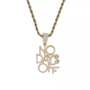 No Day$ Off Hustler Iced CZ  Pendant with Chain