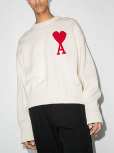 Ami Paris de Coeur-intarsia jumper