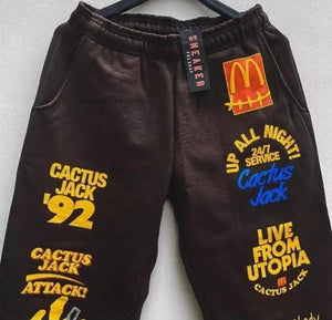Travis Scott x McDonald's Sticker Bomb Sweatpants Brown
