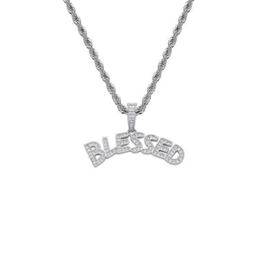 Blessed  CZ Pendant with Rope Chain