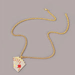Load image into Gallery viewer, Iced out playing Cards Pendant Necklace
