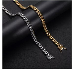 Stainless Steel Gold Cuban Link Necklace