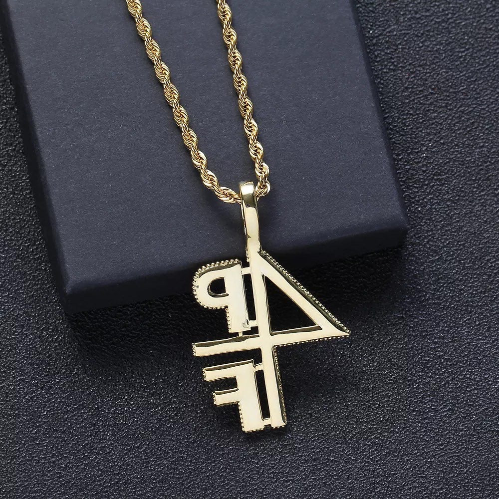 4PF “Four Pockets Full” Lil Baby Inspired Iced CZ  Pendant (Gold)