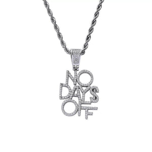 No Day$ Off Hustler Iced CZ  Pendant with Chain