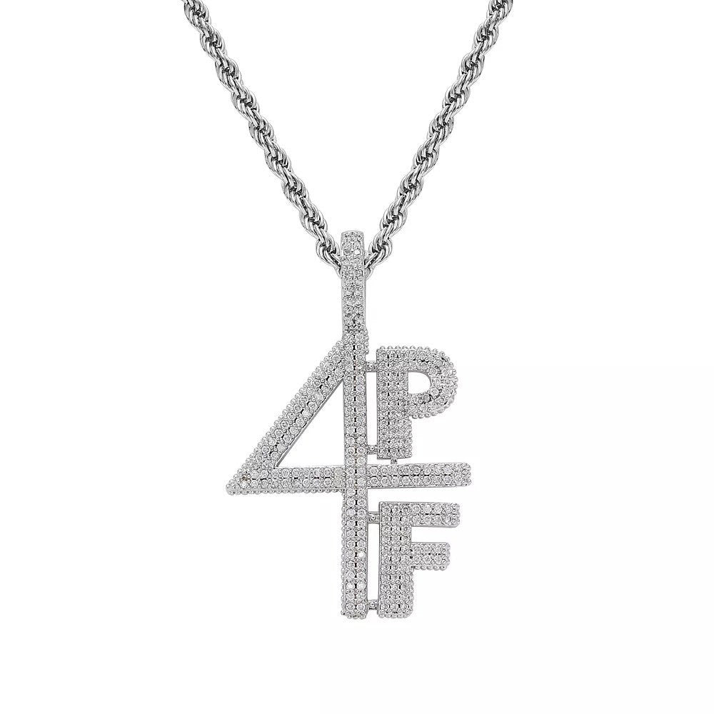 4PF “Four Pockets Full” Lil Baby Inspired Iced CZ Pendant (silver)