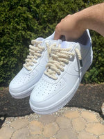 Load image into Gallery viewer, Nike Airforce 1 Low White with Rope Laces
