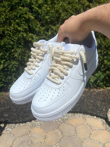 Nike Airforce 1 Low White with Rope Laces