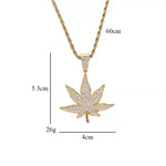 Load image into Gallery viewer, Gold Plated CZ  Iced Weed Pendant
