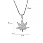 Load image into Gallery viewer, Silver Plated CZ  Iced Weed Pendant
