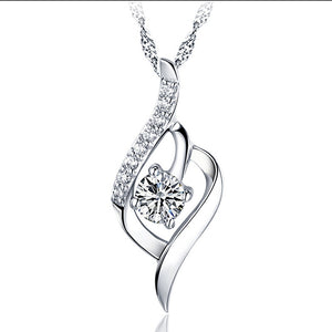 De Gota Infinity Love 925 Sterling Silver Necklace with Crystal CZ Diamond Stones - 0000Art