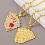 Load image into Gallery viewer, Iced out playing Cards Pendant Necklace
