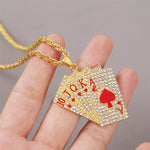 Load image into Gallery viewer, Iced out playing Cards Pendant Necklace
