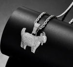 Load image into Gallery viewer, Iced CZ Diamond Goat Pendant and Rope Chain Set
